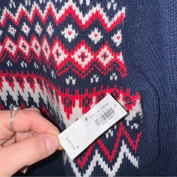 Old Navy Dark Blue Fair Isle Crewneck Sweater - Picture 3 of 6